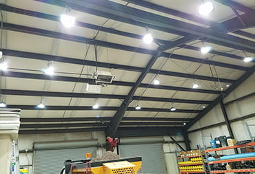 Factory ceiling with high bay lights main